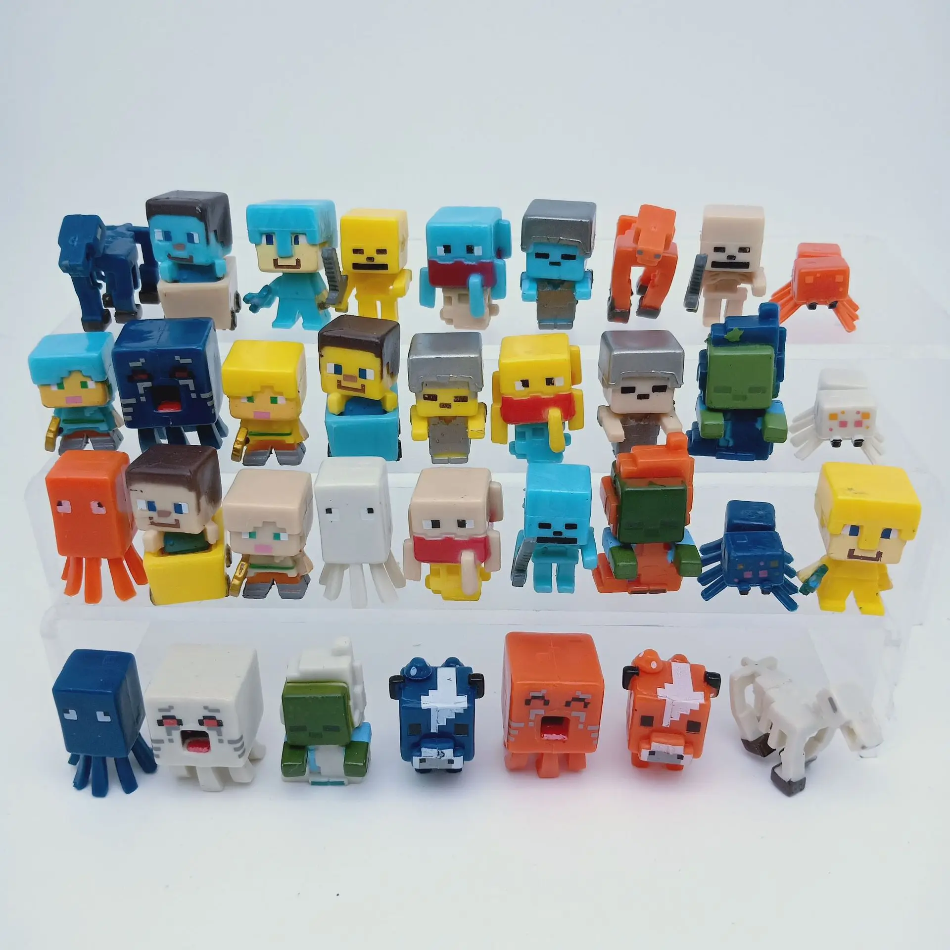 Description Picture 4 of item10PCS Set Minecraft Game Figure Keychain Toys Steve Enderman Spider Zombie PVC Model Collections For Adults