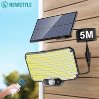 Lampes Solaires à 234 ou 318/348 LED avec 3 Modes de Fonctionnement, Détecteur de Mouvement Super Lumineux, pour l'Extérieur, Étanche IP65, Éclairage de Sécurité Murale pour Cour 1