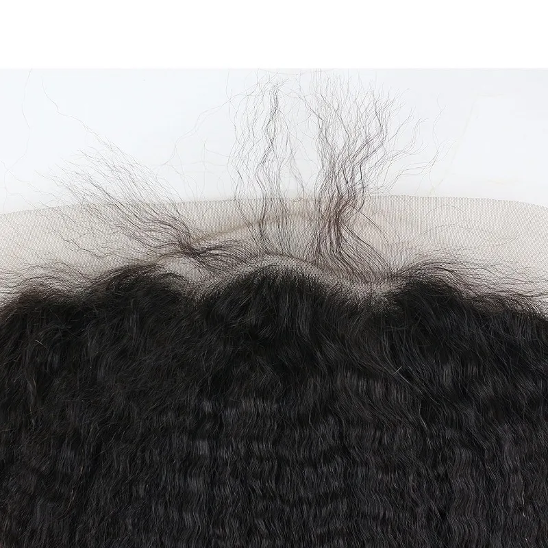 Kinky Straight 13x6 Lace Frontal Closure Human Hair Brazilian Virgin Hair Lace Closure Soft and Silky Pre-Plucked Hairline