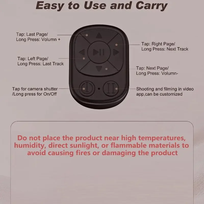 Multifunctional Ring Remote Control, Rechargeable Wireless Bluetooth Page Turner & Camera Shutter for Short Videos 3