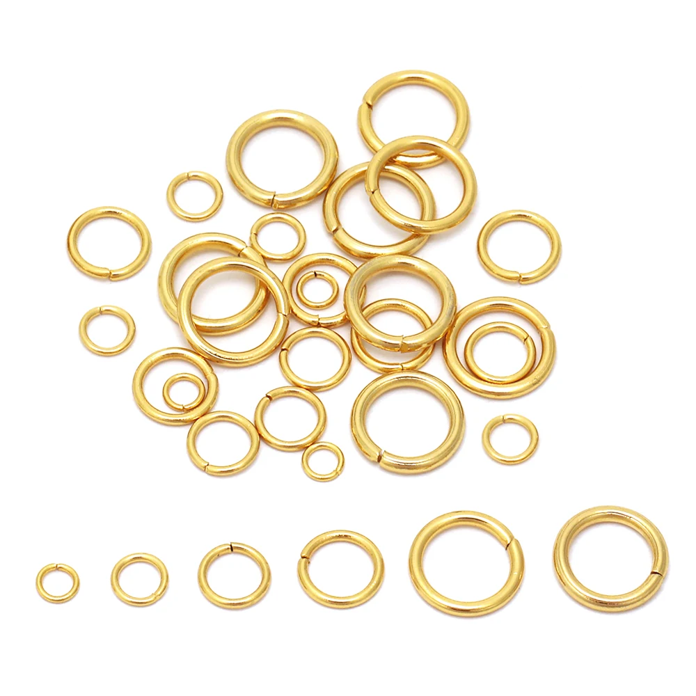 100200pcsStainlessSteel4mm5mm6mm7mm8mmWaterGoldJumpRings