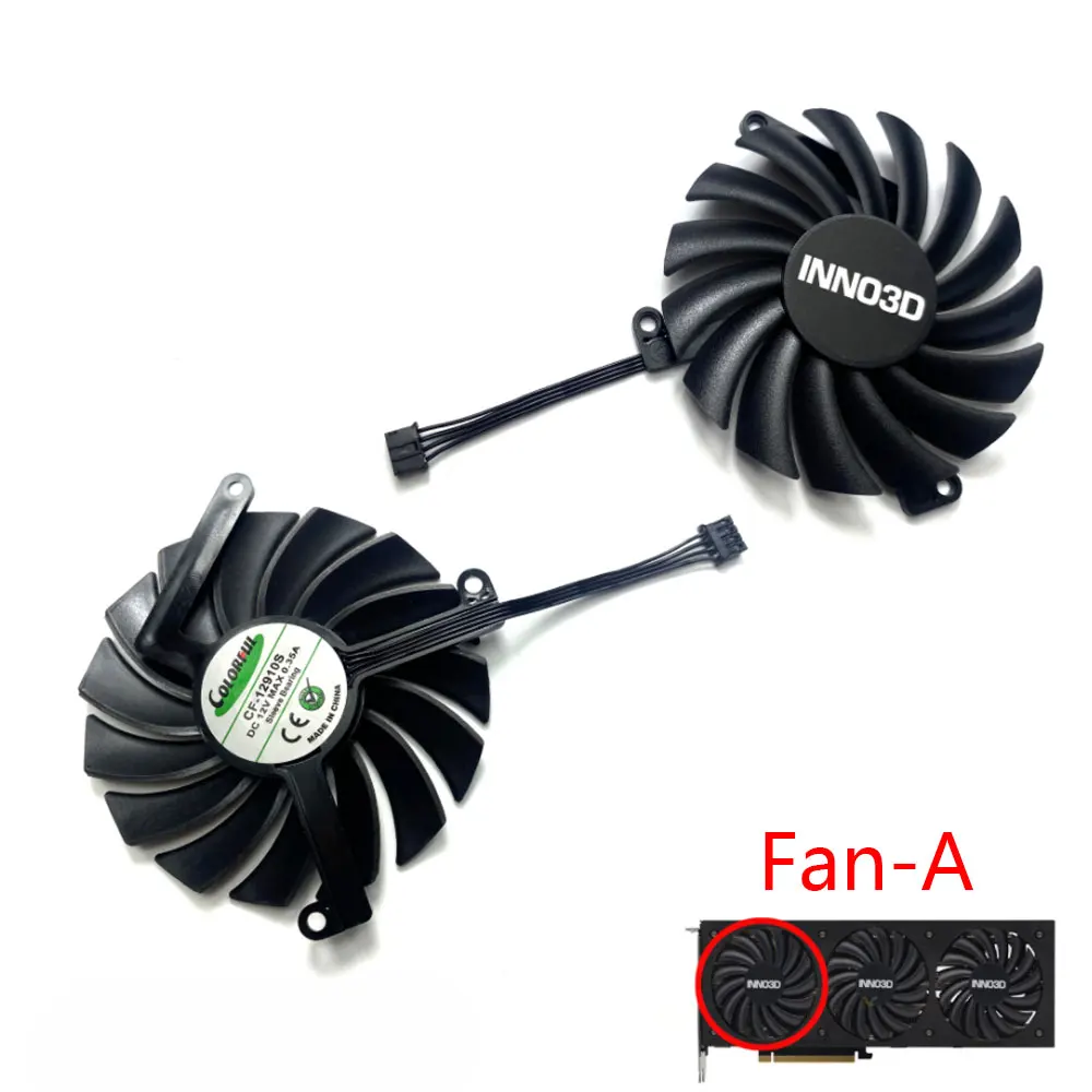 NEW 4PIN CF-12910S RTX 3070 TI X3 GPU Fan，For INN03D GeForce RTX