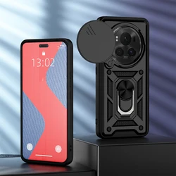 Ultimate Shockproof Armor Case with Slide Camera Lens Protection & Ring Stand - Durable Phone Cover for Mgaic 6 Pro (Black)