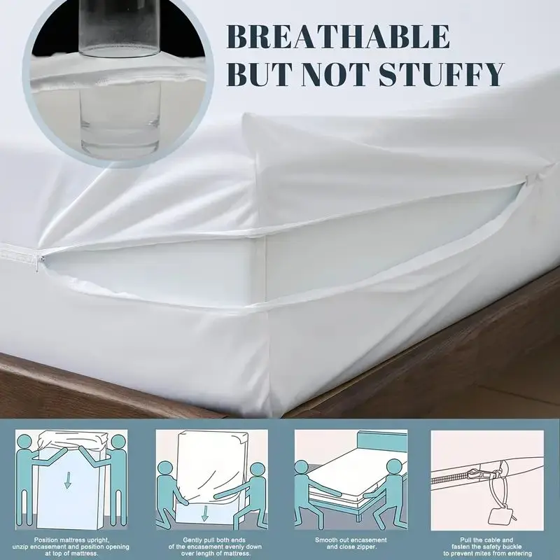 Sensalou Housse De Matelas Imperméable Avec Fermeture 1 Pc(s