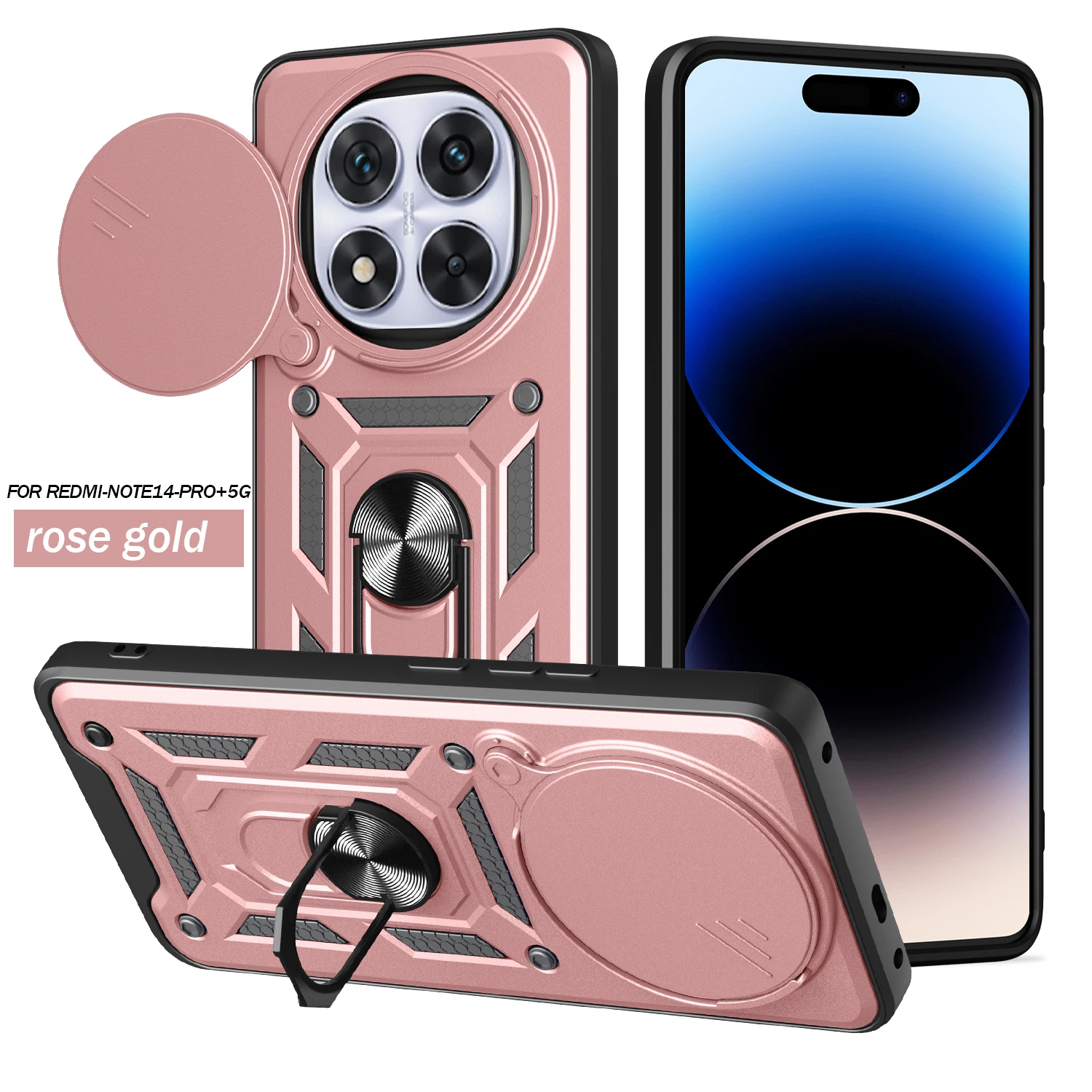 Armored Protective Phone Case with Magnetic Ring and Camera Guard