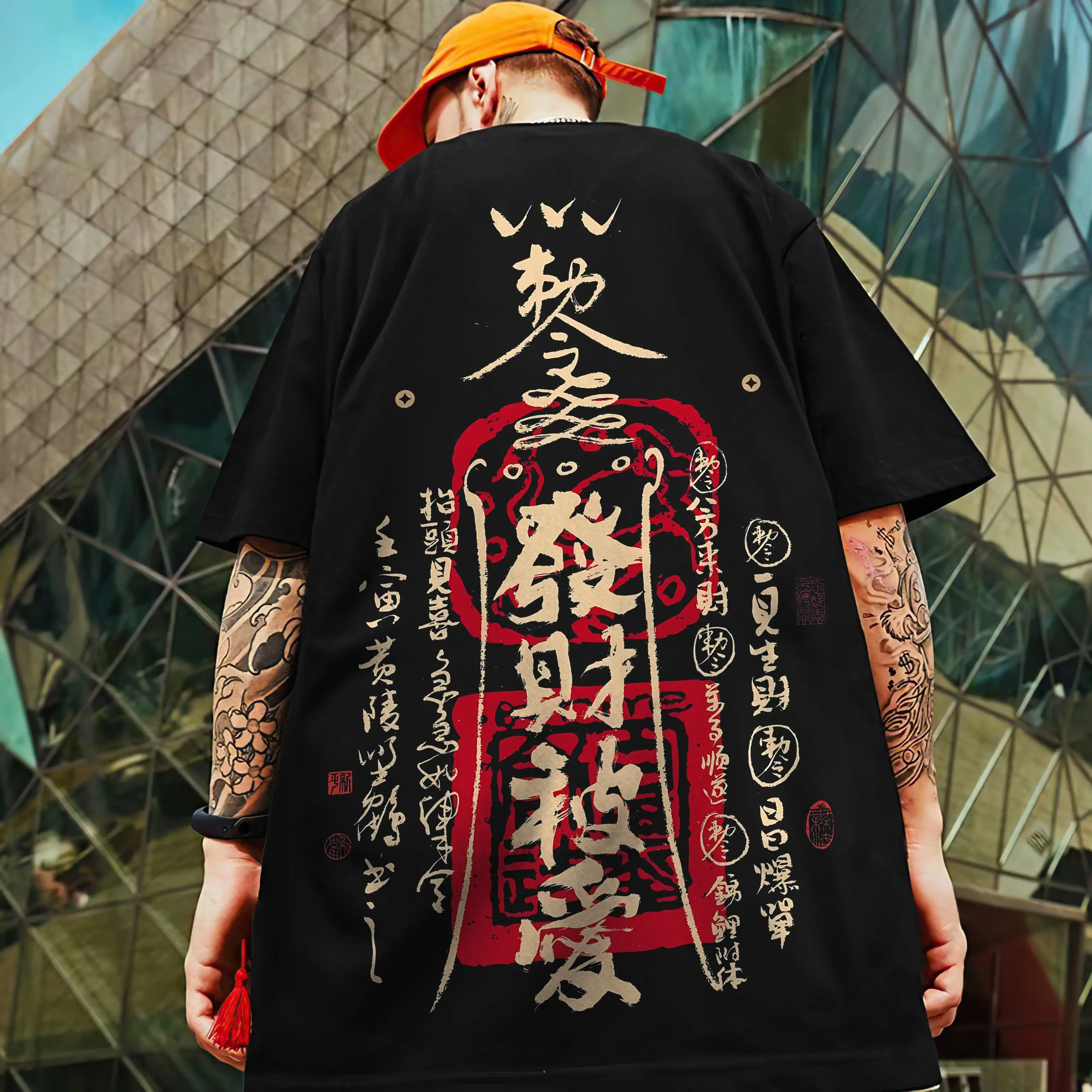 

Retro T-Shirts For Men 3d Chinese Rune Print Men‘S Clothing Loose Oversized Tees Fashion Street Harajuku Short Sleeve Sweatshirt