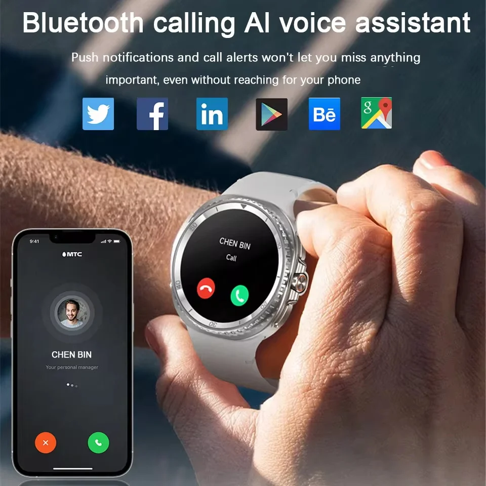 2025 New Watch 8 Ultra Classic GPS Compass NFC SmartWatch 46mm LTE Sports Version BT Call 3ATM Waterproof AMOLED Men Smartwatch