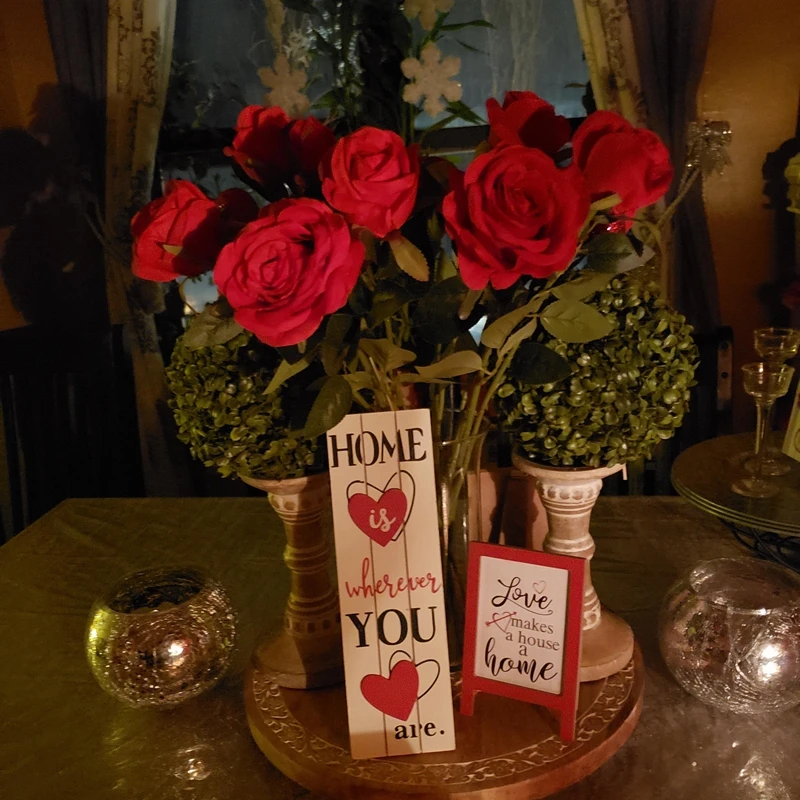 5/10Pcs Artificial Flowers Bouquet Red Silk Fake Rose Flower for Wedding Home Table Decoration Christmas Valentine's Day Gift