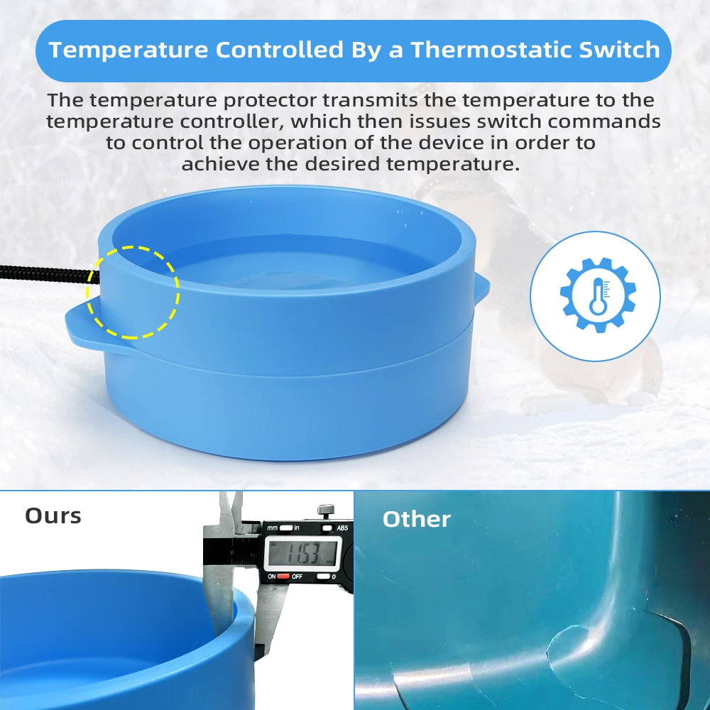 Heated Pet Bowl Intellectual Temperature Automatic Constant Temperature pet water fountain dogs squirrels birds chicken