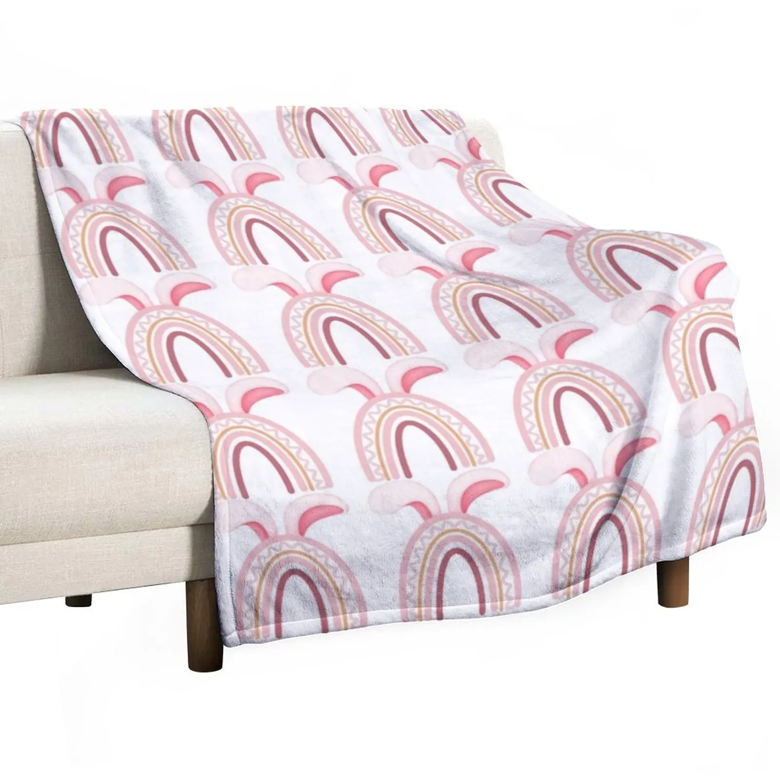 

New Easter rainbow bunny ears. Throw Blanket Camping Blanket Winter bed blankets