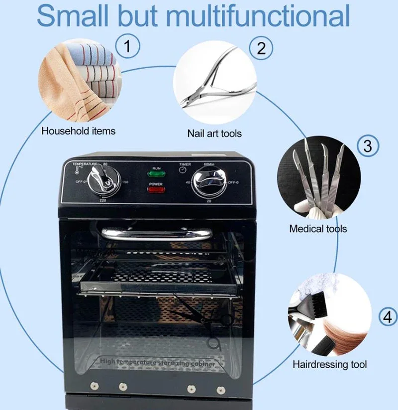 Dry Heat Cabinet For Nail Tool Towel High Temperature Sterilization Box Sterilizer Dry Heat Machine for Manicure Dental Clinic