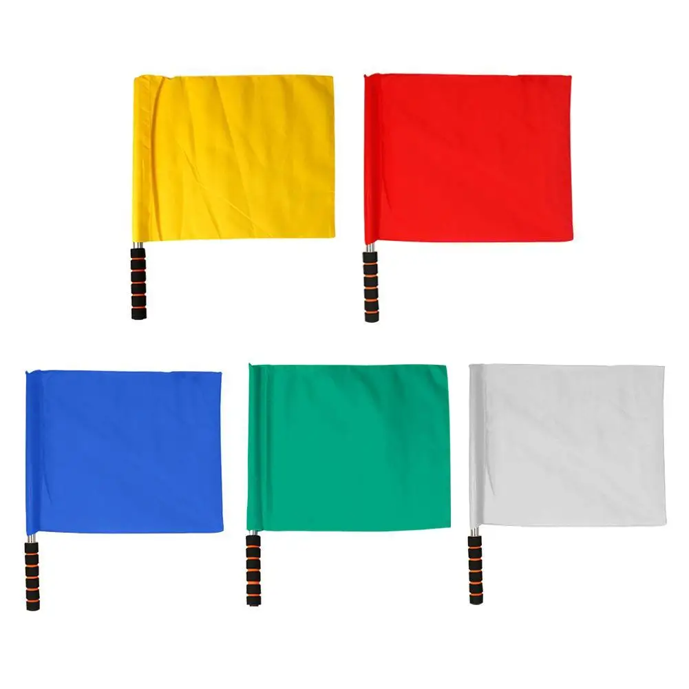 Professional Sports Match Arbitro Flag Kit Football Linesman Patrol Flags Eye Catching Color Addensare Flagpole Competition Flag
