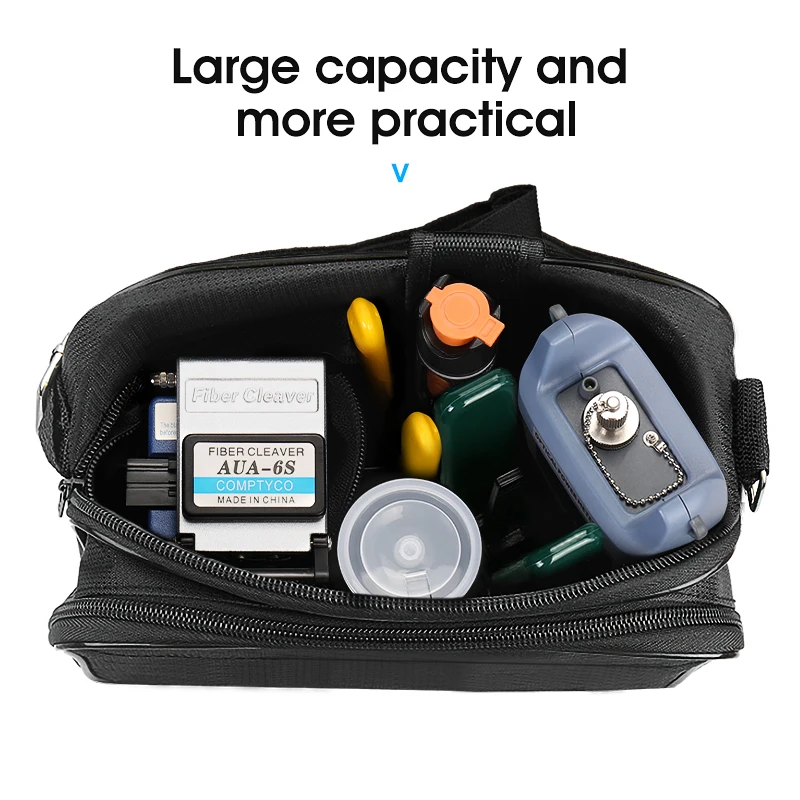 19pcs/set FTTH Fiber Optic Tool Kit with AUA-6S Fiber Cleaver -70~+10dBm/-50+26dBm Optical Power Meter 10mw Visual Fault Locator