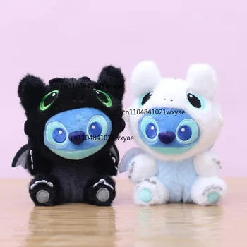 Disney New Transforming Black & White Bat Stitch Plush Toy Kawaii Cartoon Plush Doll Decoration Birthday Gift for Boys Girl