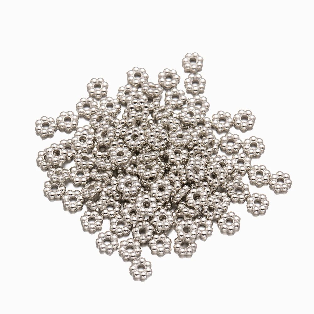 500 Stück 4 mm Blumen-Abstandsperlen, vergoldet, CCB, Schneeflocke, lose Perlen für Schmuckherstellung, DIY-Armband, Halskette, Zubehör, Zubehör – Detail 8