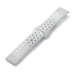 Enhanced Sports Silicone Strap, 22mm, Versatile Wristband Bracelet for 20mm watch band (7 silver)