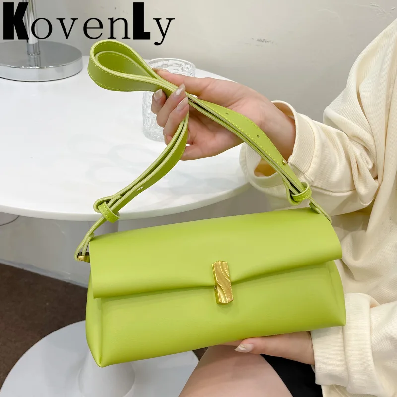 Summer Shoulder Bags For Women Brand Design Bright Leather Underarm