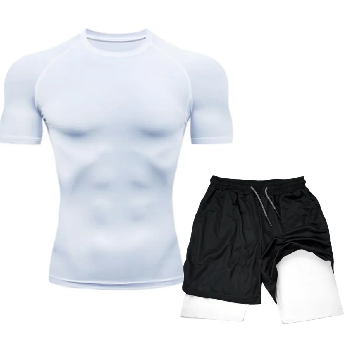 Men's Running Sets Summer Sportswear Gym Fitness Suits Quick Dry T-Shirts+Short Sports Clothing Workout Training Sport Tracksuit