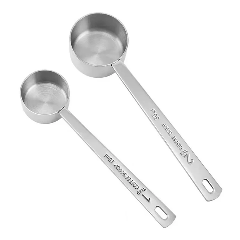 

100Pcs/Lot Stainless Steel Coffee Scoop 15ml 30ml Measuring Scoop Spoon Long Handled Metal Measure Spoon Coffee Tea Tools