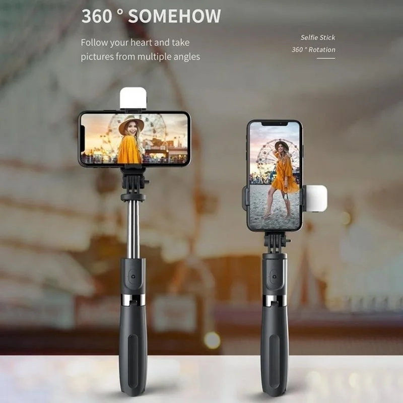 L02s Selfie Stick Wireless Bluetooth with Fill Light Tripod Remote
