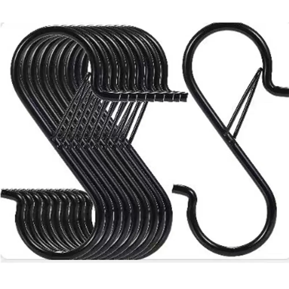 

30pcs Iron S Hooks for Hanging Not Easy To Break 3.55 Inch Black Rustproof S Hanging Hooks Heavy Duty S Shaped Hooks Bathroom