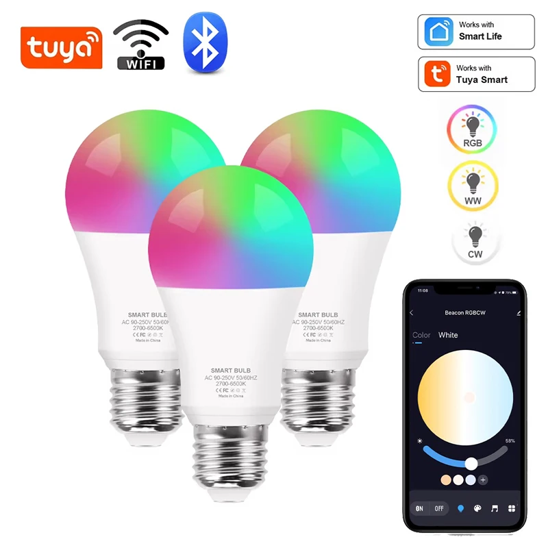 Smart RGB E27 Led Bulb Zigbee Light AC 100-240V