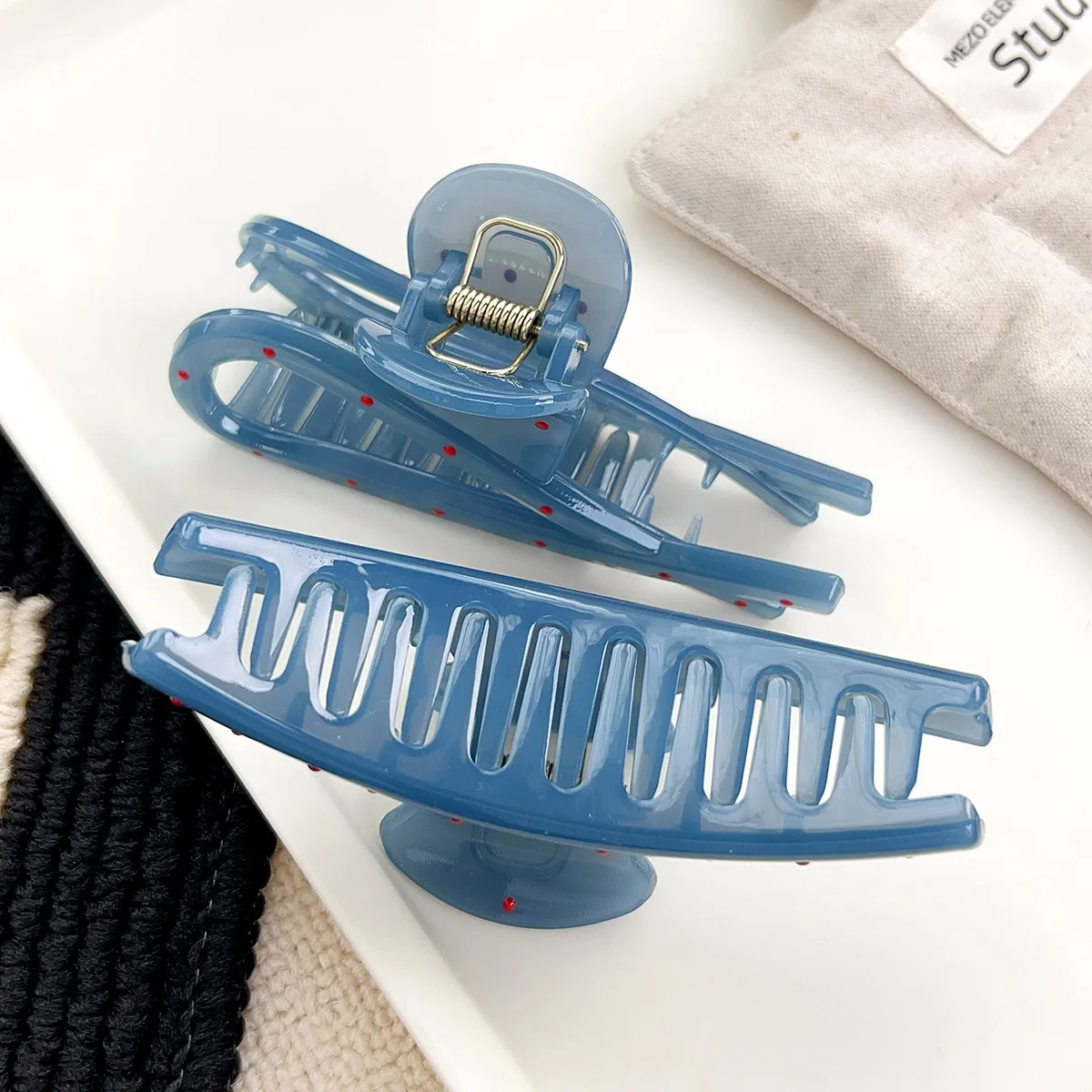 Korean Hair Claw Clip Spot Claws Classy Cute Blue Red Accessories Women