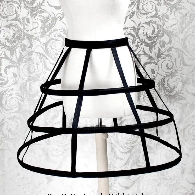 Satin Hollow Three-Layer Birdcage Fishbone Crinoline Cosplay Violence Lolita New Crinoline