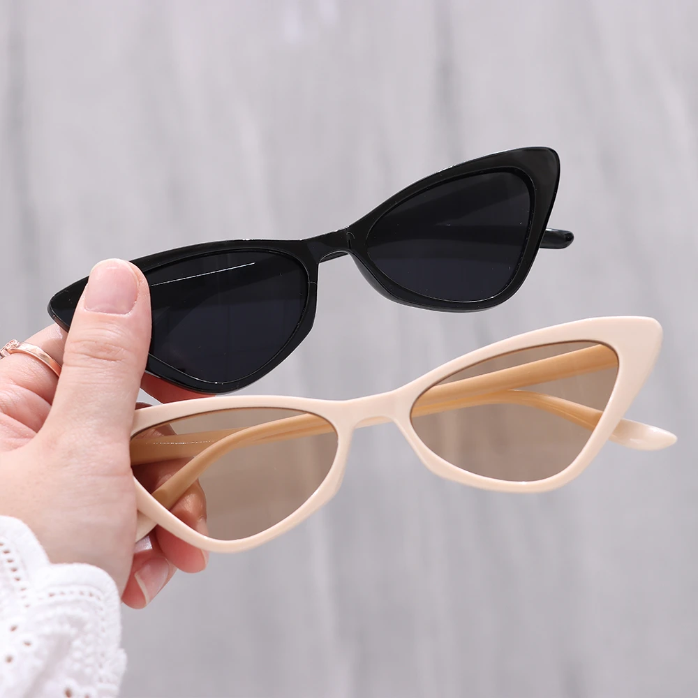 1Pc Vintage Cat Eye Sunglasses for Women Small Frame Retro Sunglasses UV400 Protection Eyewear Fashion Trendy Driving Eyewear