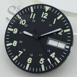 Green Luminous Dial with Weekly Date Window for Replacement Parts - 29mm (8)