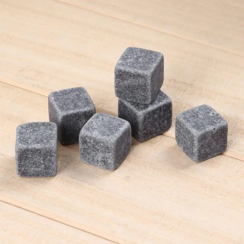 587C 9pcs Natural Stones Sipping Whisky Stone Wine Cooler Wedding Gift Christmas Bar Accessory
