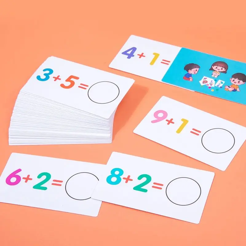 Math Toys Digital Card Montessori Wooden Addition Subtraction Teaching Aids Subtraction Operation Learning Logical Thinking 2