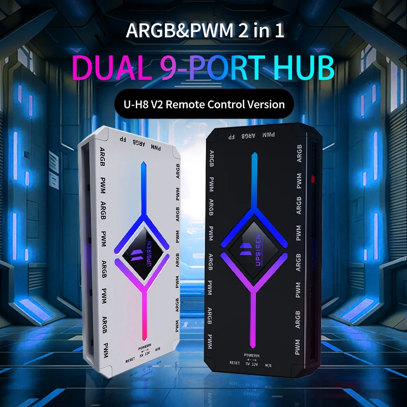 Enhanced ARGB PWM Chassis Fan Hub with Magnetic Mounting and Controller