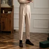 Casual High Waist Straight Tube Pants Thick Warm Versatile Pants British Fall Winter New Pants Trendy Man Pantalones Hombre 4