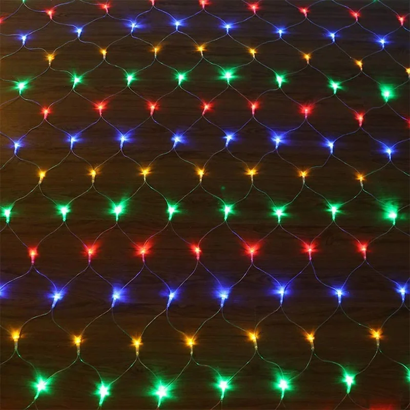flexible led pixel mesh curtain screen p40mm 4led rgb video wall for outdoor video display facade building stage and dj light Curtain Light LED Fairy String Net Mesh Christmas 3x2m 200led EU 220V Party Wedding New Year Garland Outdoor Garden Decoration