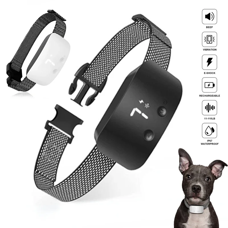 Touch Auto Anti Bark Collar Bark Stopper Effective Stop Barking Waterproof Electric Training Clicker Waterproof Dog Accessories