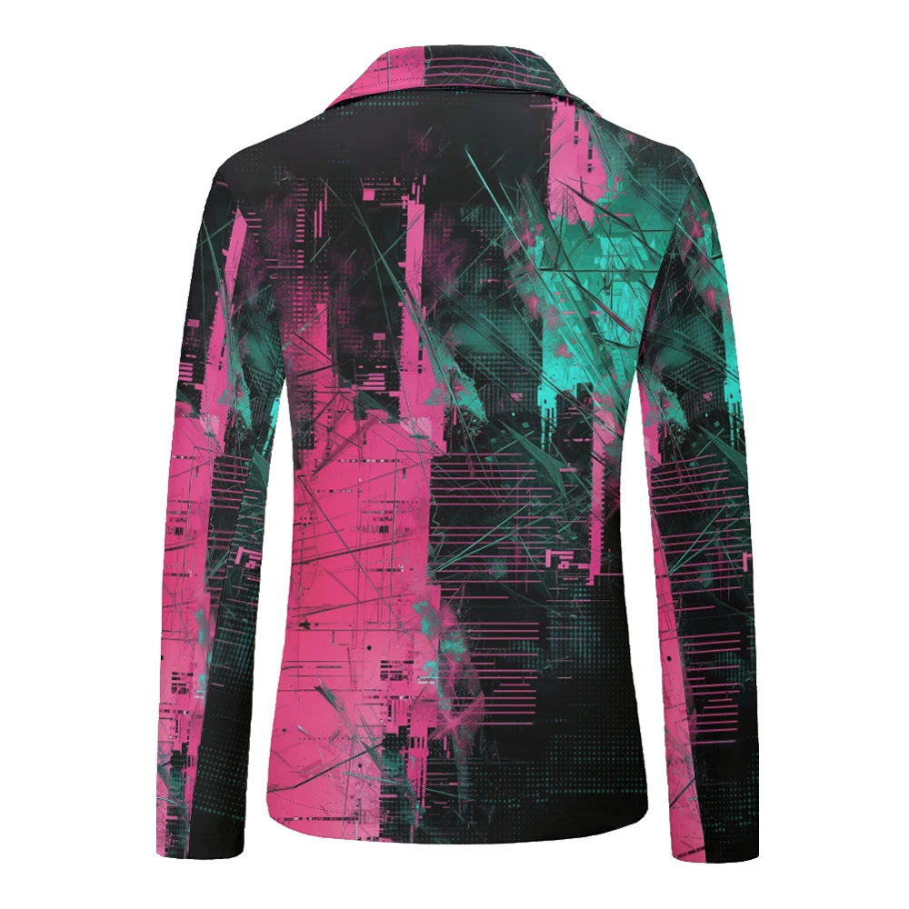 Mens Blazer Tribal Civilization Printed Vintage Suits Jacket Old School Business Lightweight One Button Trendy Slim Fit Coats