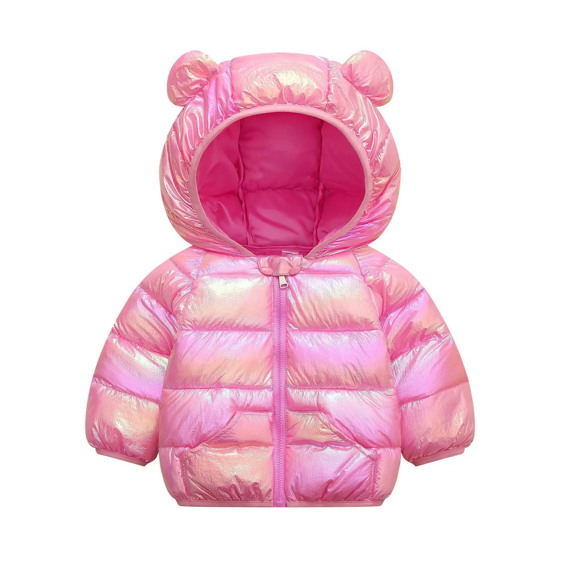 

ZWY2207 Girls winter cotton jacket fashion all-match thick Keep warm boy fur collar coat child Quality clothing