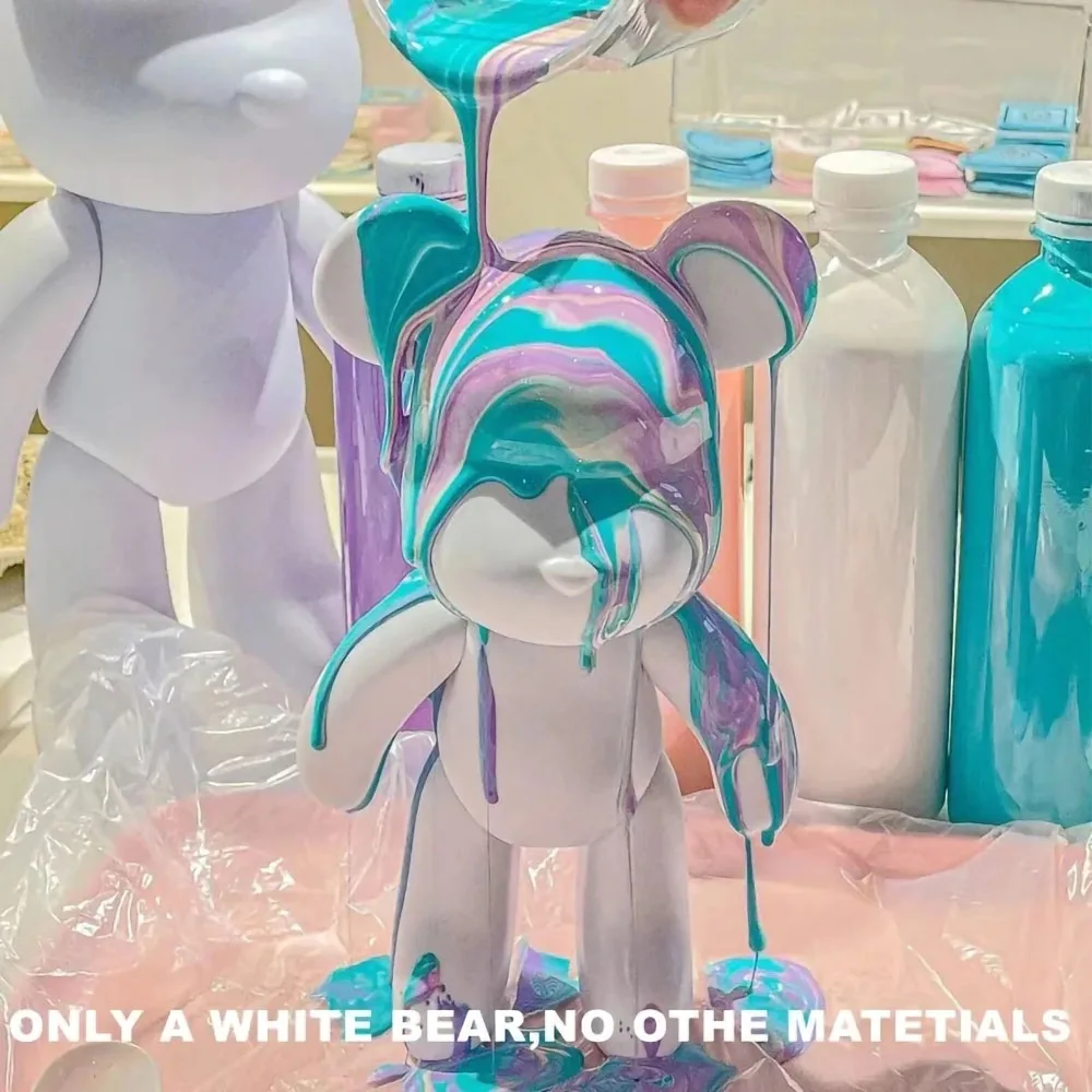 3 크기 DIY 유체 곰 조각 수제 곰 인형 장식품 폭력적인 곰 낙서 그림 부모 자식 장난감 선물 홈 인테리어