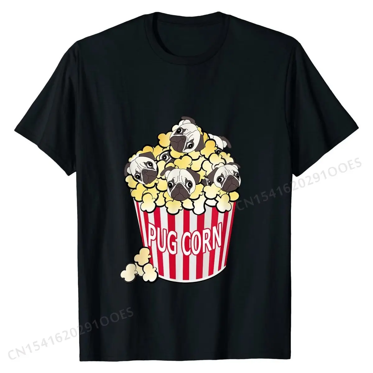 

Футболка, мопса кукуруза, милая собака в попкорне, забавный щенок Печать мужские топы футболки компания хлопковые топы Футболка Повседневн...