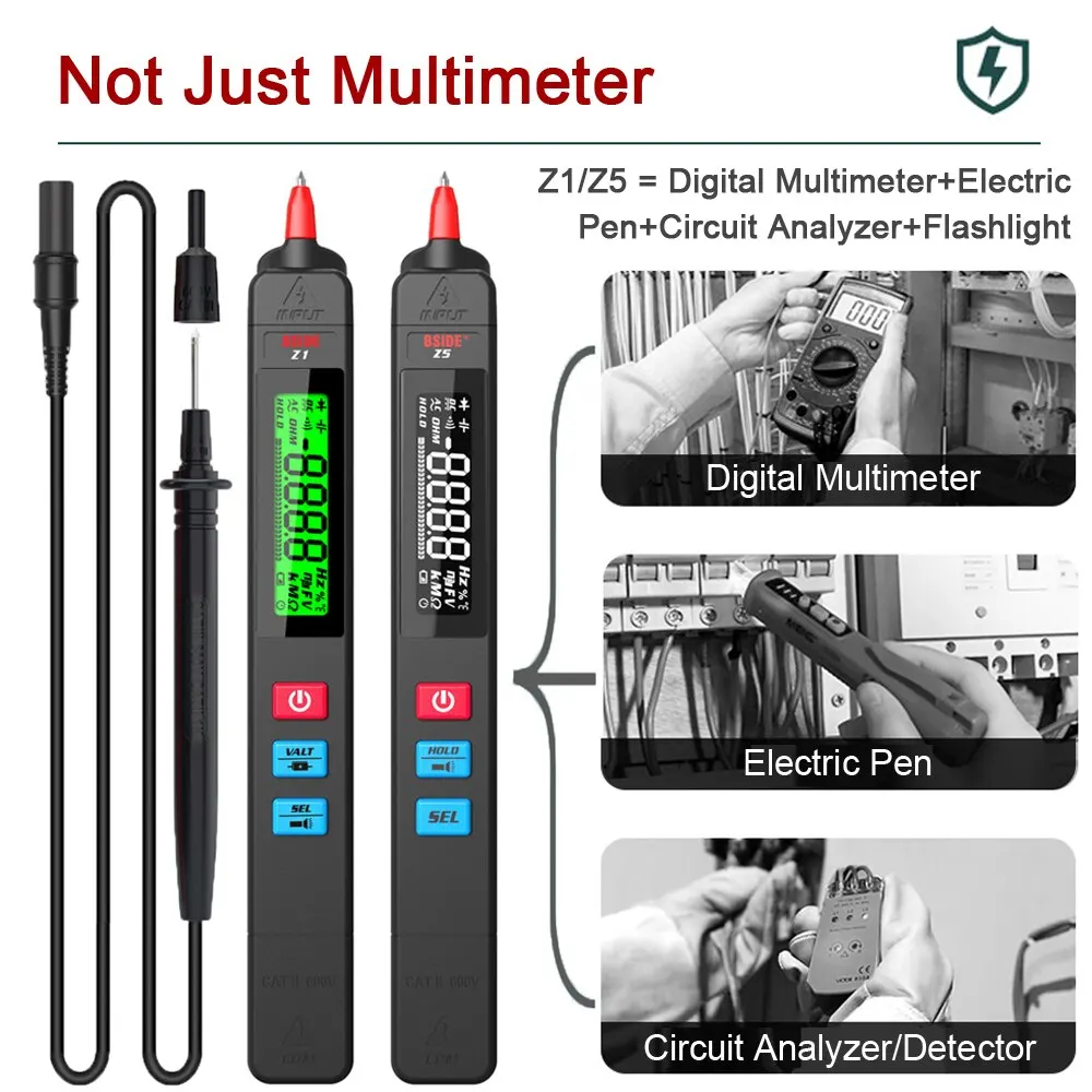 BSIDE Digital Multimeter Smart Pen Tester Autoranging 6000 DC AC Voltage Capacitance Ohm NCV Hz Diode Continuity Live Meter DMM digital multimeter multimeter tester