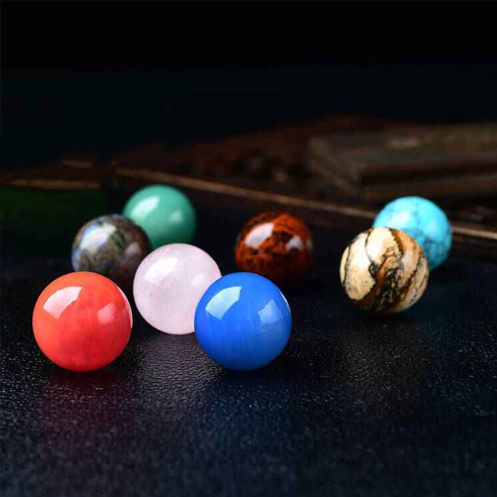 1-20Pcs 직경 20mm 노란색 녹색 빨간색 돌 공 천연 보라색 핑크 화이트 크리스탈 공 공예 홈 인테리어 DIY 장식 선물