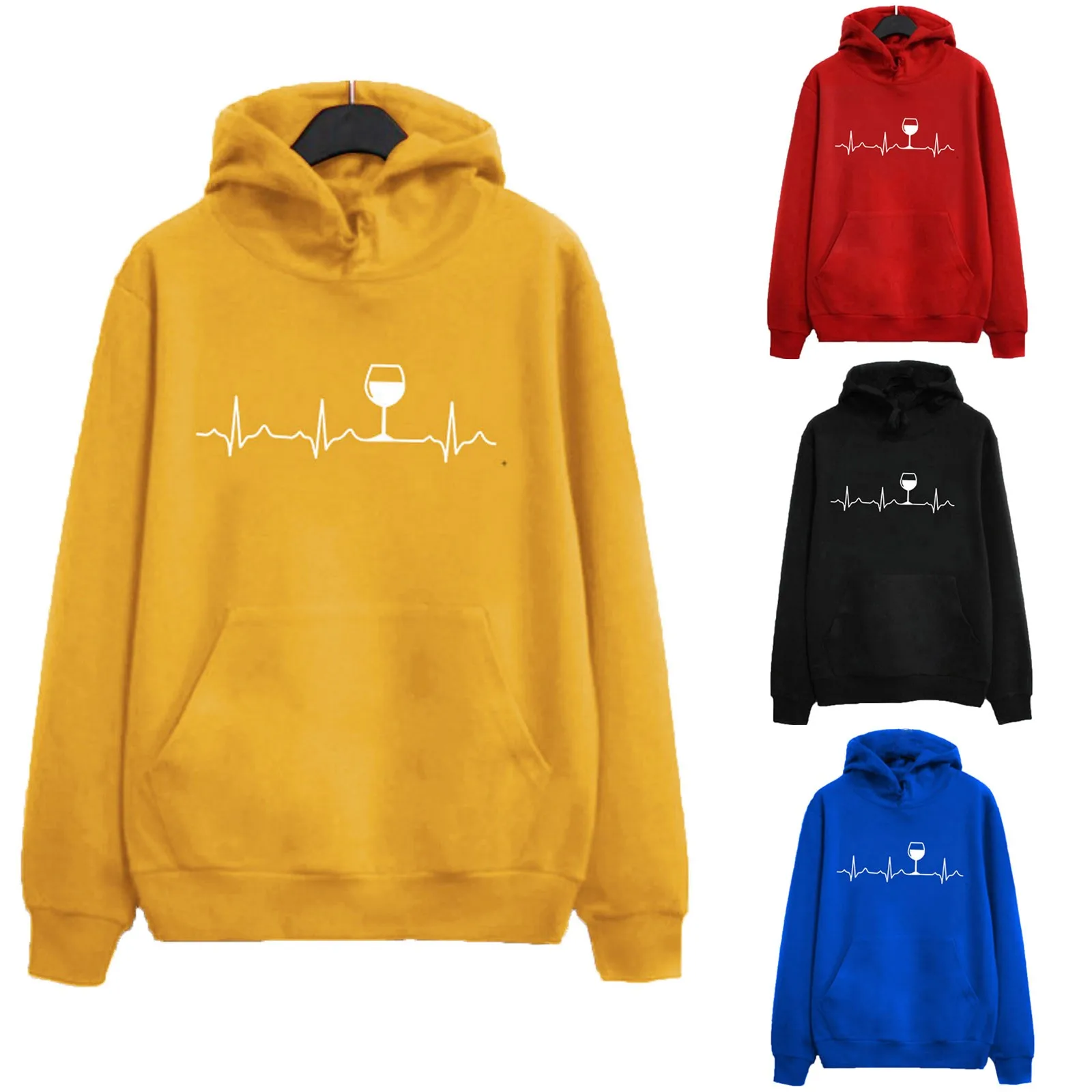 

Gothic Workout Basic Pullover Top folk Graphic Women's Casual Printed Pocket Long-sleeved Pullover Hoodie Sweatshirt Tops