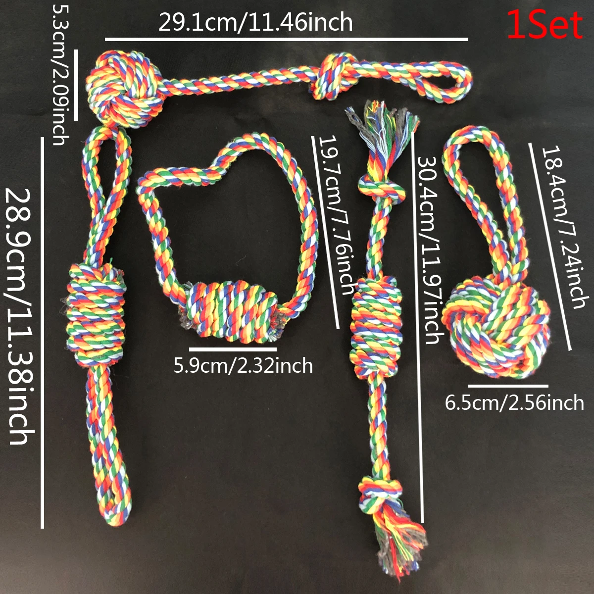 1 Set Dog Rope Chew Toys Knot Toys Durable Training Teething Chewers Indoor Outdoor Play Accessories Dog Supplies Pet Toy