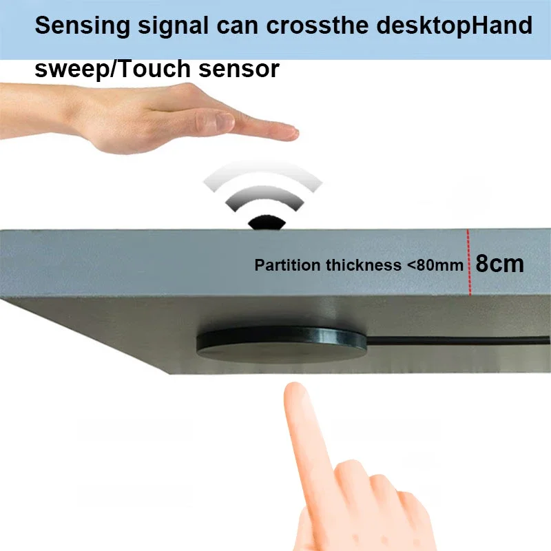 Penetrating 80mm Wood Furniture Touch Sensor LED Light Switch DC 12V 24V 60W Cabinet Hidden Mounting Touch Switch customized