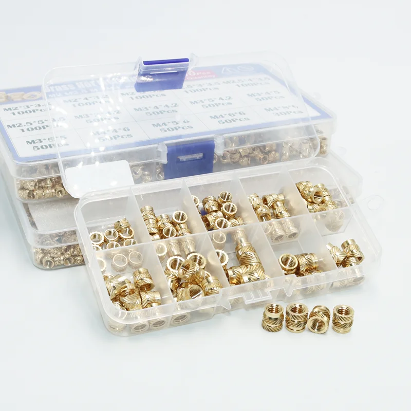 Heat Set Insert Tool Kit with Soldering Iron Tips and Brass Threaded Nuts