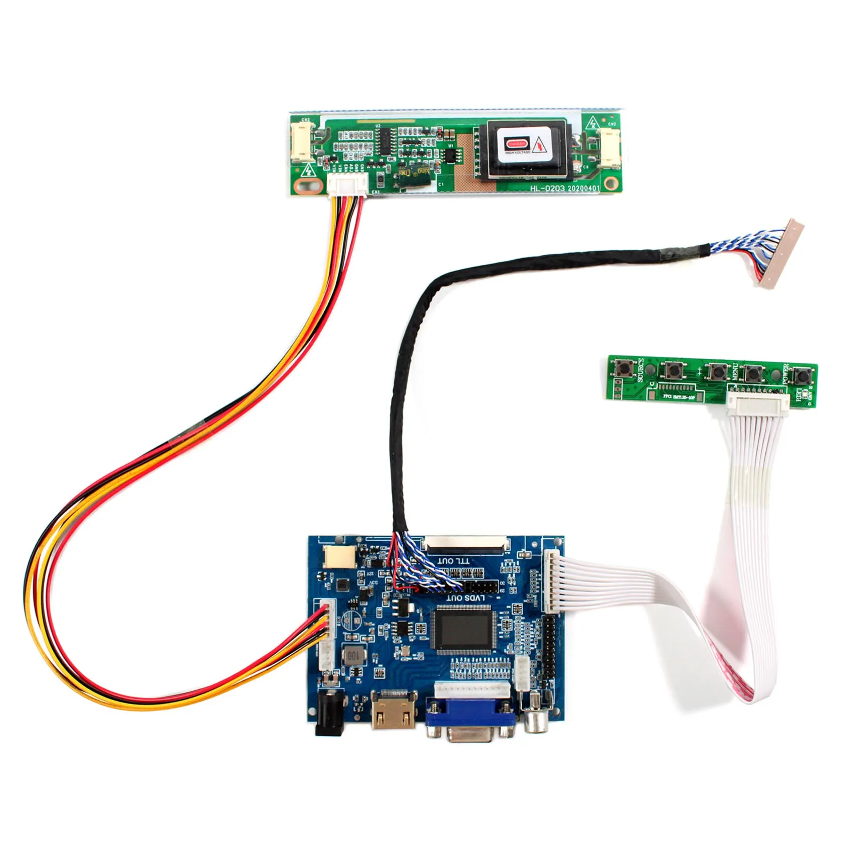 

HD-MI VGA 2AV плата контроллера ЖК работает с 12,3 дюймовым 20pin 1280x480 LQ123K1LG03