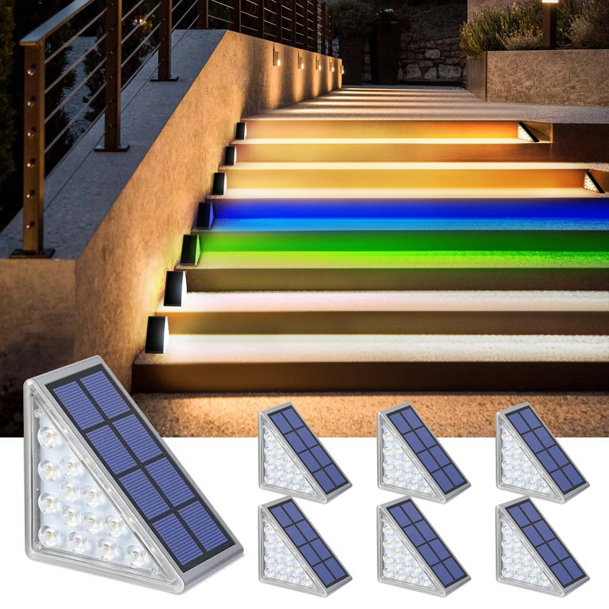 LED Outdoor Solar Light Step Lamp Lens Design Super Bright IP67 waterproof Anti-theft Stair Light Decor Lighting For Garden Deck