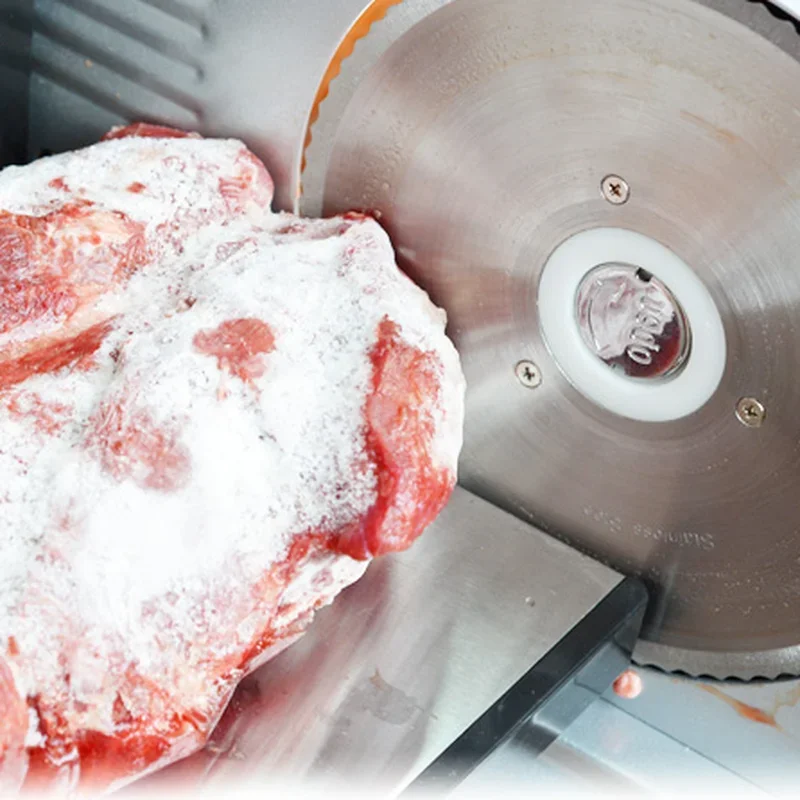 150W Meat Slicer Machine Adjustable Thickness Electric Automatic Slicer Bread Slicer Stainless Steel Knife Detachable Alloy 2