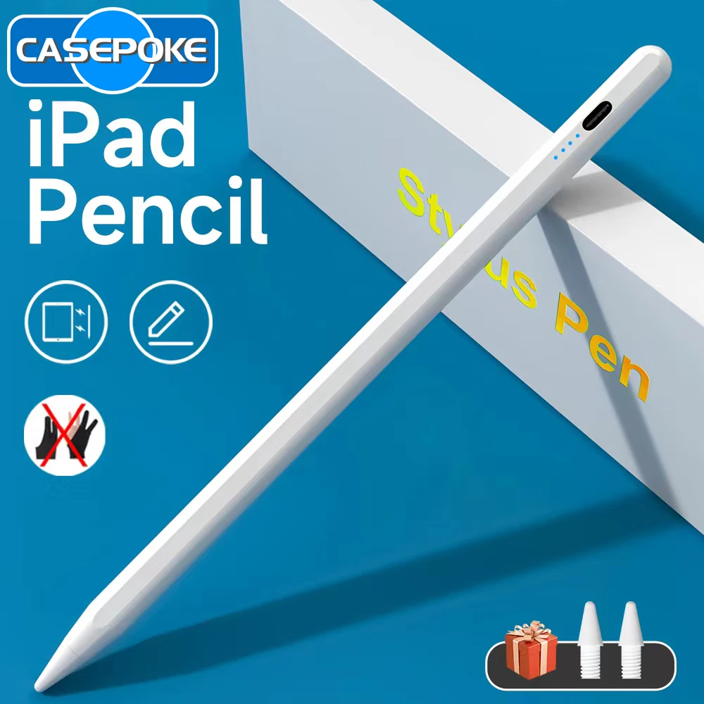 iPad 6th/7th/8th/9th/10th Generation Stylus Pencil with Palm Rejection,  Type-C Rechargeable 1.5mm Fine Tip Compatible with Apple Pencil 2nd  Generation